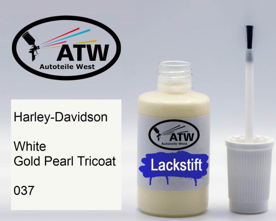 Harley-Davidson, White Gold Pearl Tricoat, 037: 20ml Lackstift, von ATW Autoteile West.